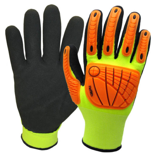 I2449T - Thermal Hi-Vis Impact A4 Glove with Sandy Nitrile Palm 1