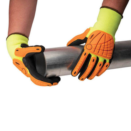 I2449T - Thermal Hi-Vis Impact A4 Glove with Sandy Nitrile Palm 2