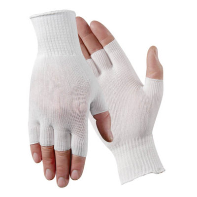 Reusable Knitted Half Finger Nylon Glove Liner (M088)