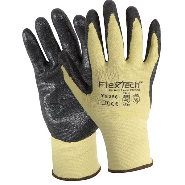 https://www.wellslamontindustrial.com/wp-content/uploads/2017/11/Y9256-A2-Kevlar-shell-black-nitrile-coated-palm-glove-flextech.jpg