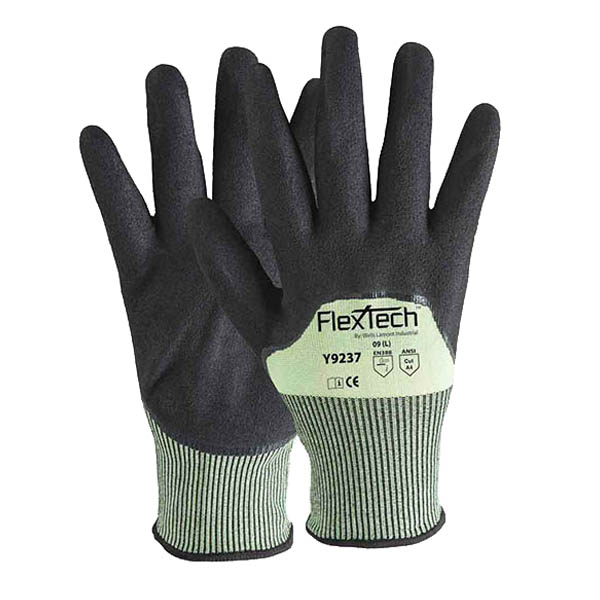 Y9237 Hi-Vis Cut Resistant 3/4 Dip with Nitrile Palm