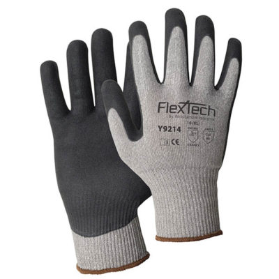 Cut Level A2 60708 Polyurethane Coated Gloves Touch Screen Salt & Pepper Size 8 M Basics Cut Resistant