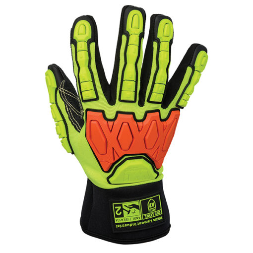 I2476 Hi Vis Impact A7 cut resistance glove back