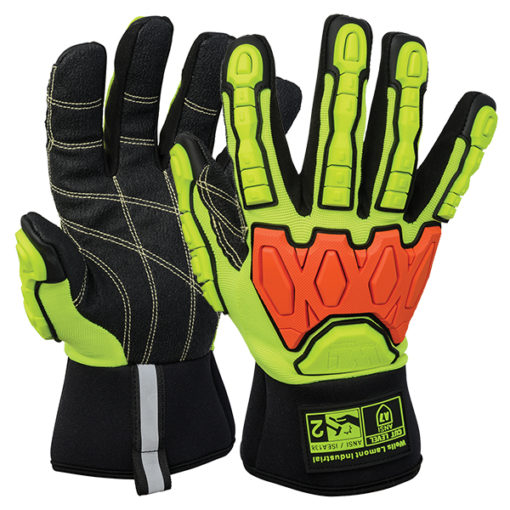 I2476 Hi Vis Impact A7 cut resistance glove pair