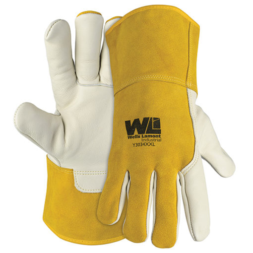 Y3034 Premium Leather MIG Welding Para-aramid Lined Glove 1